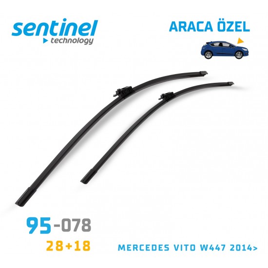 Araca Özel Silecek Takımı  Mercedes Vıto W447 2014> 28" 18"